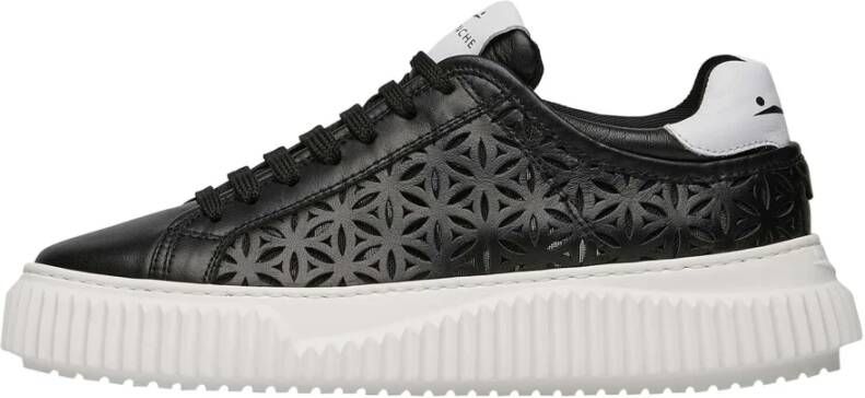 Voile blanche Leather sneakers Herika Perforated Black Dames