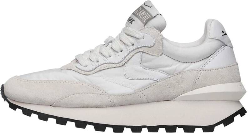Voile blanche Suede and technical fabric sneakers Qwark Hype Woman White Dames