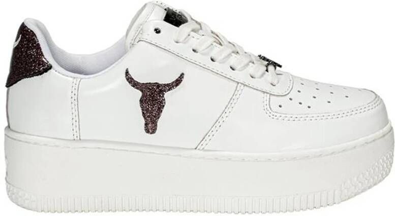 Windsor Smith Witte Glitter Sneakers van Leer voor Dames White Dames