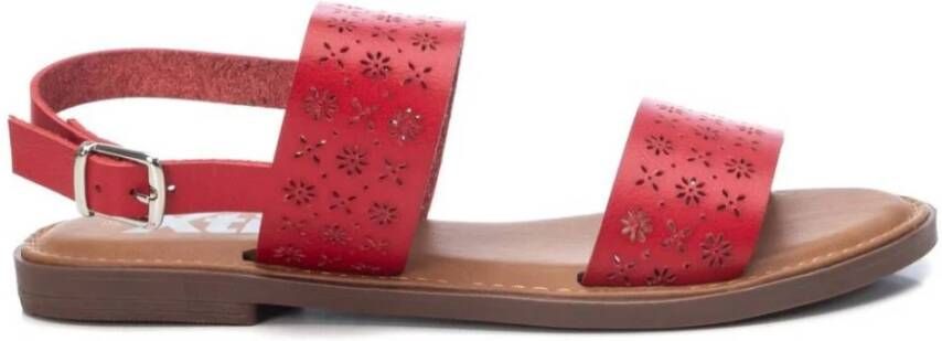 XTI Flat Sandals Red Dames