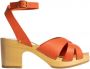 Youyou Gouden Stud High Heel Sandalen Orange Dames - Thumbnail 4