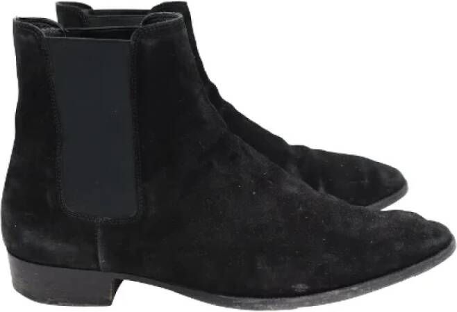 Yves Saint Laurent Vintage Pre-owned Suede boots Black Heren