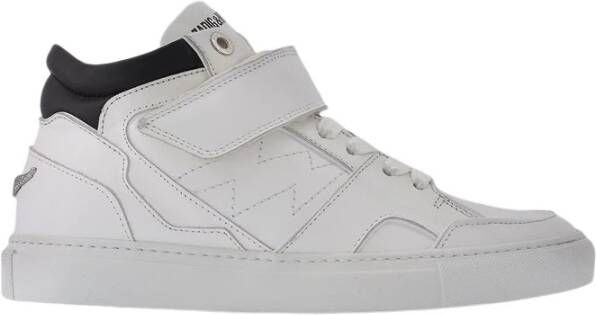 Zadig & Voltaire Wit Leren Mid Sneakers White Dames
