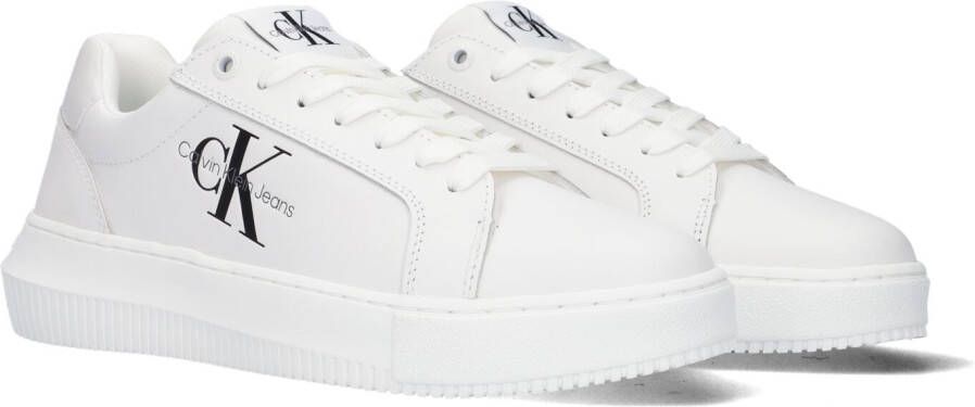 Calvin Klein Witte Lage Sneakers Chunky Cupsole Lac Up Dames