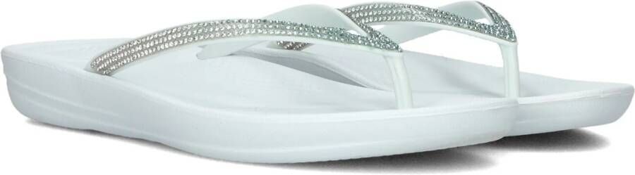 FitFlop TM Iqushion Sparkle teenslippers met strass lichtblauw