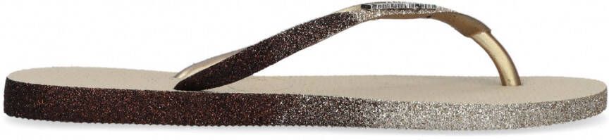 HAVAIANAS Teenslippers Dames Slim Sparkle Ii Maat: 41 Materiaal: Rubber Kleur: Beige