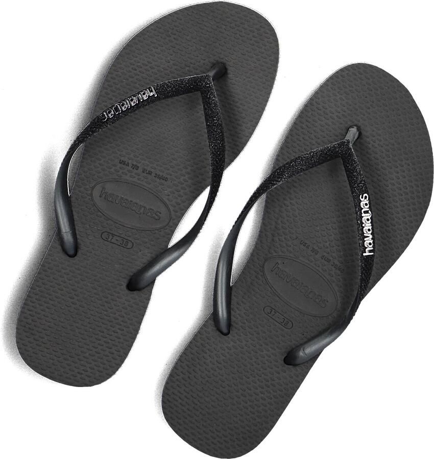 HAVAIANAS Teenslippers Dames Slim Glitter Ii Maat: 35 36 Materiaal: Rubber Kleur: Zwart