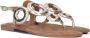 Lazamani ladies sandals rounds metallic Goud Leer Platte sandalen Dames - Thumbnail 1