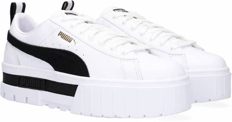 Puma Mayze Lth Wn's Fashion sneakers Schoenen white black maat: 37.5 beschikbare maaten:36 37.5 38.5 40.5 41 42