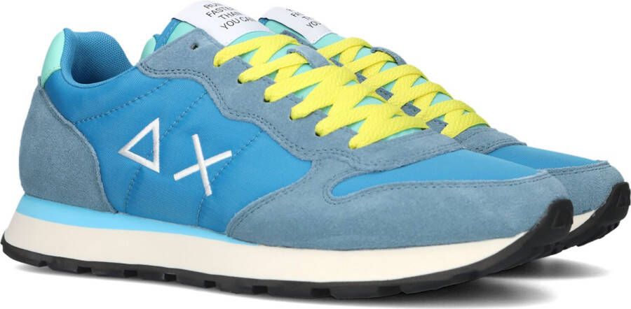 Sun68 Blauwe Solid Nylon Sneaker met Extra Veters Multicolor Heren