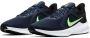 Nike Downshifter 10 hardloopschoenen donkerblauw limegroen zwart - Thumbnail 2