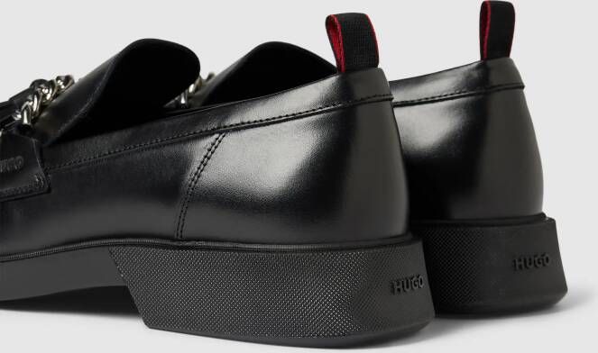 HUGO Tassel-loafer met labeldetail model 'Iker'