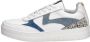 Maruti Mave | White Blue Denim Pixel Wit Leer Lage sneakers Dames - Thumbnail 2