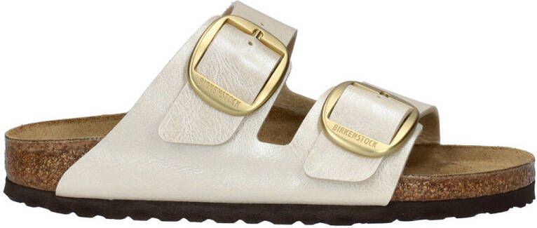 Birkenstock slippers ecru metallic