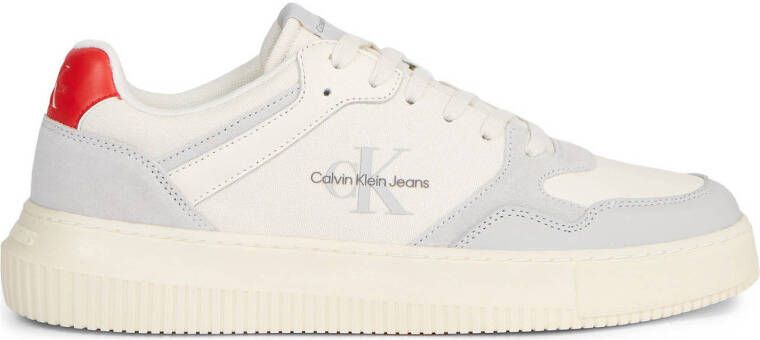 CALVIN KLEIN JEANS leren sneakers wit
