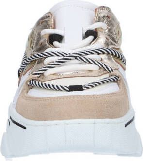 DWRS Jupiter chunky leren sneakers wit champagne