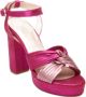 Fabienne Chapot Roze blokhakpomp met knoopdetail Pink Dames - Thumbnail 2
