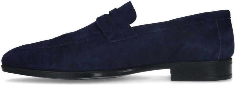 Manfield Black Label suède loafers donkerblauw