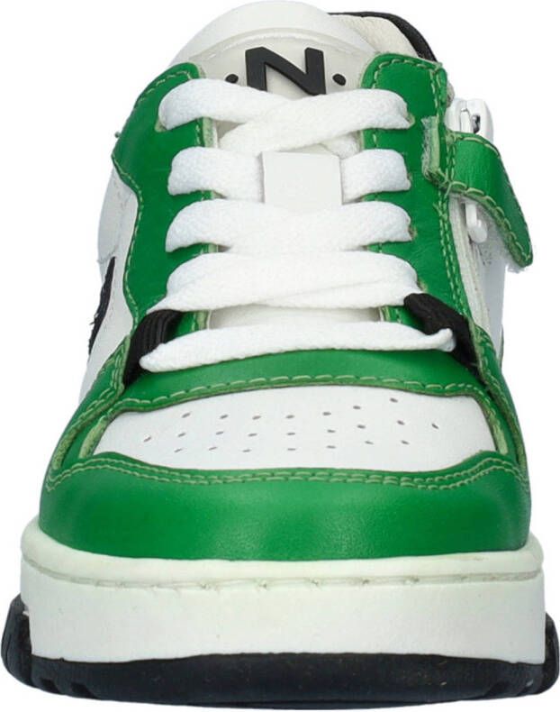 Nelson Kids leren sneakers groen wit