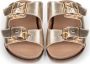 POELMAN Goudkleurige sandalen met gespen Goud Leer Platte sandalen Dames - Thumbnail 4