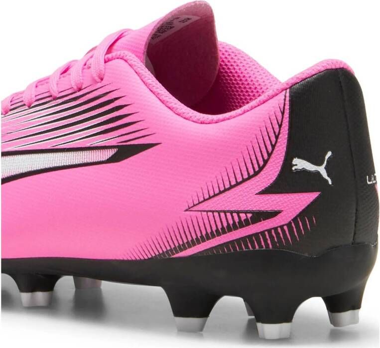 Puma Ultra Play FG AG Jr. voetbalschoenen roze wit zwart