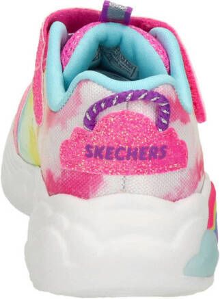Skechers S Lights sneakers met glitters roze multi