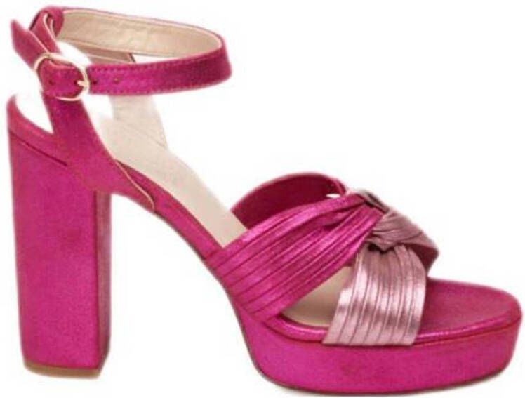 Fabienne Chapot Roze blokhakpomp met knoopdetail Pink Dames