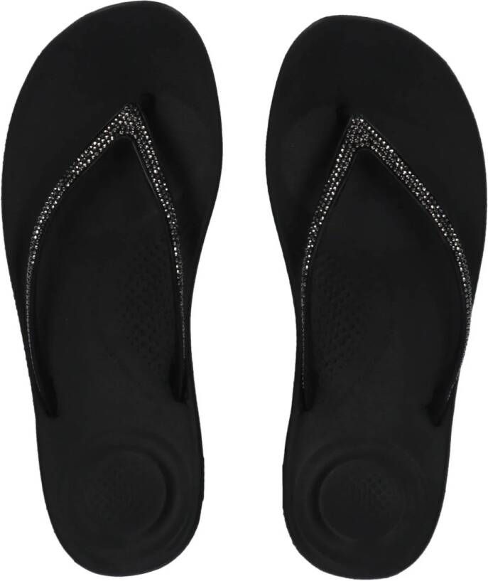 FitFlop TM Iqushion sparkle teenslippers zwart