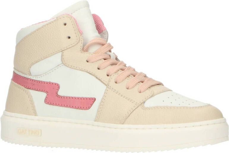 Gattino leren sneakers wit roze Meisjes Leer Meerkleurig 36