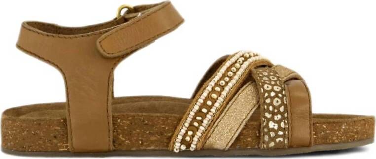 Graceland suède sandalen beige goud