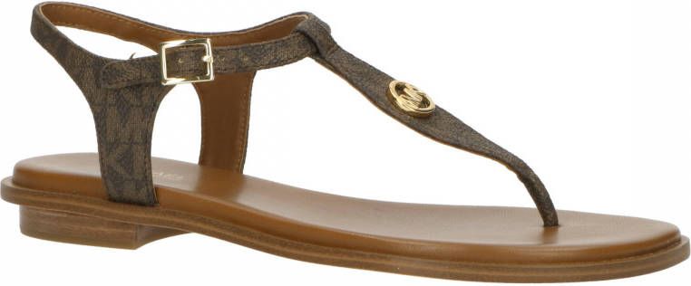 Michael Kors Mallory Thong leren sandalen bruin