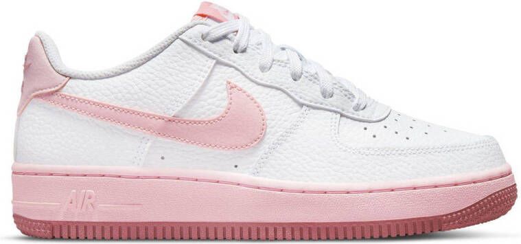 Nike Air Force 1 (gs) Basketball Schoenen white pink foam ele tal pink maat: 38.5 beschikbare maaten:38.5