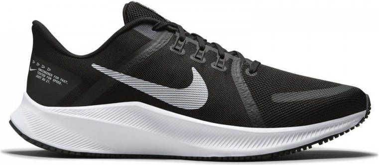 Nike Quest 4 hardloopschoenen zwart wit grijs