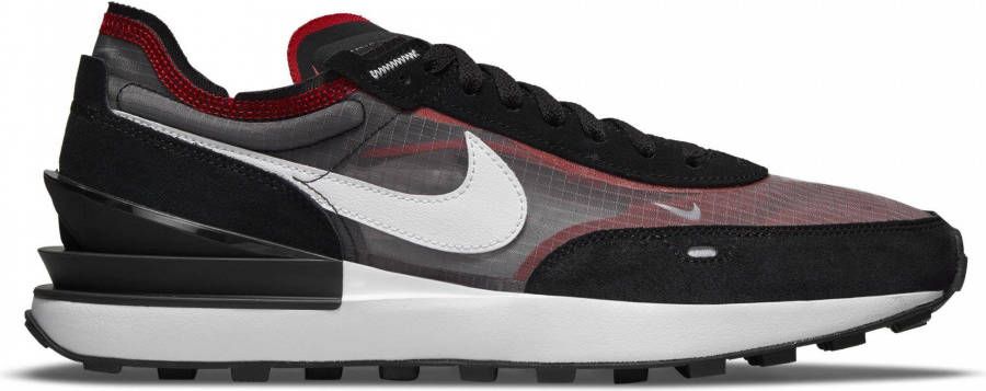 Nike Waffle One sneakers transparant zwart rood