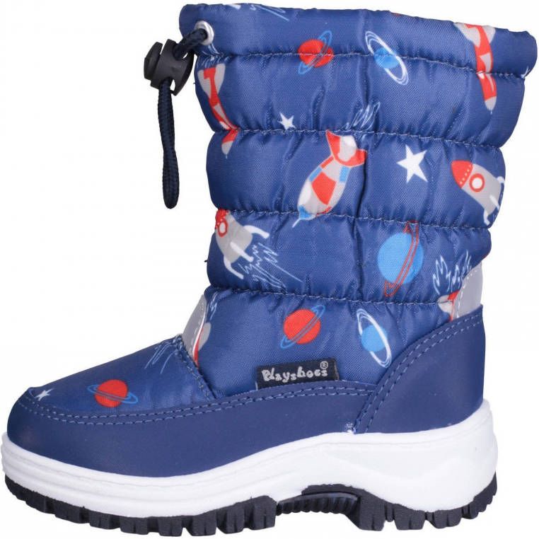 Playshoes Outer Space snowboots ruimtevaart blauw