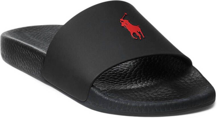 POLO Ralph Lauren Polo Slide slippers zwart rood