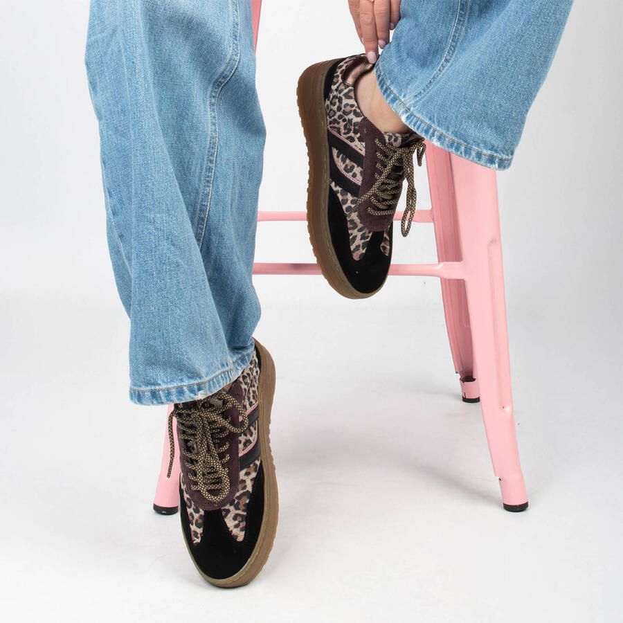 PS Poelman ANEMONE Dames Sneakers Wit Met Roze Combinatie