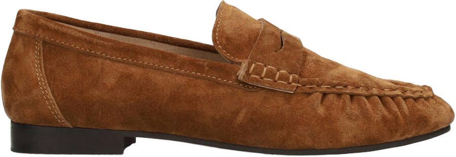 PS Poelman Sammy loafers met panterprint cognac