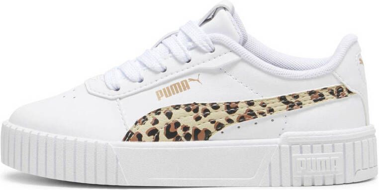 Puma Carina 2.0 Animal sneakers wit beige goud Meisjes Imitatieleer Dierenprint 29