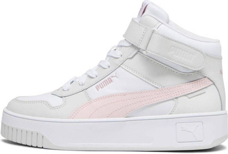 PUMA Carina Street Mid Dames Sneakers White-Frosty Pink-Feather Gray