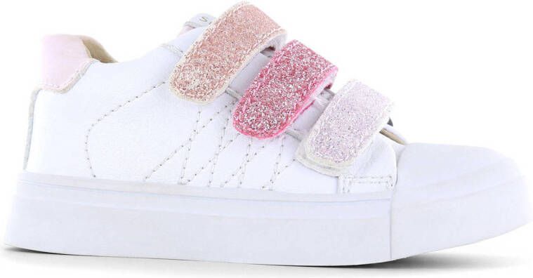 Shoesme leren sneakers wit roze Meisjes Leer Meerkleurig 23