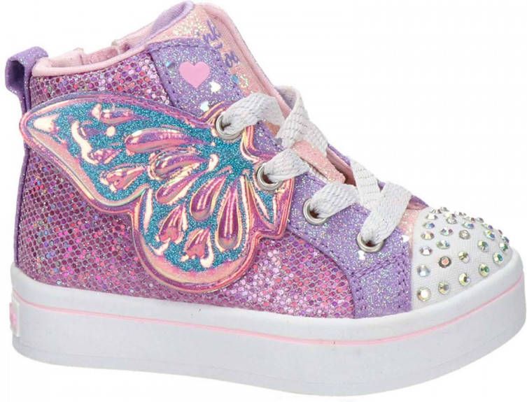 Skechers Twinkle Toes hoge sneakers met lichtjes lila roze Paars Meisjes Imitatieleer 27