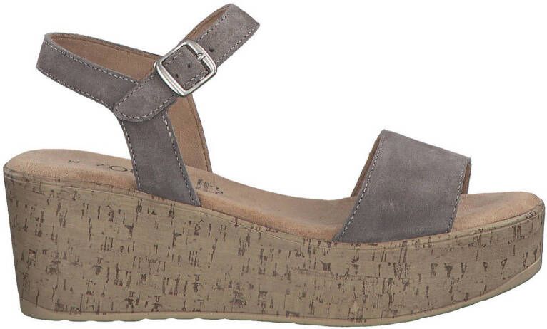 S.Oliver suède sandalettes grijsbruin