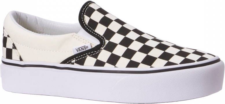 Vans Classic Slip-On Platform Sneakers Unisex Black And White Checker White