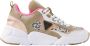 VINGINO Beau chunky leren sneakers met panterprint beige roze Meisjes Leer 35 - Thumbnail 2