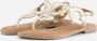 Lazamani ladies sandals rounds metallic Goud Leer Platte sandalen Dames - Thumbnail 12