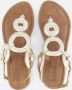 Lazamani ladies sandals rounds metallic Goud Leer Platte sandalen Dames - Thumbnail 13