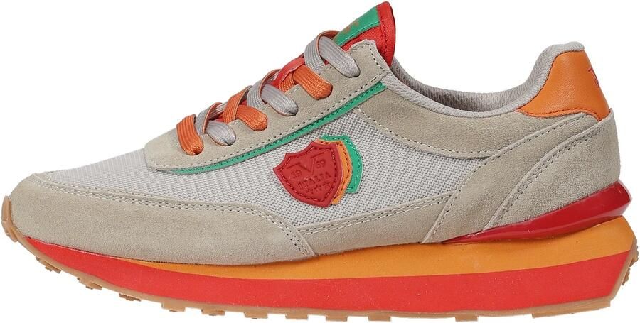 19V69 ITALIA Sneakers laag 'Venezia 2.1' donkerbeige groen oranje rood