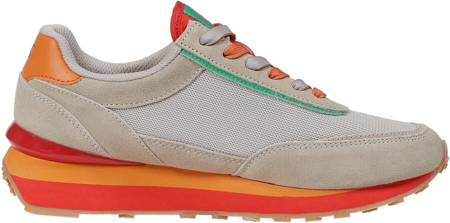 19V69 ITALIA Sneakers laag 'Venezia 2.1' donkerbeige groen oranje rood - Foto 3