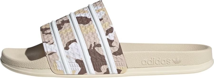 ADIDAS ORIGINALS Muiltjes 'Adilette' lichtbeige chocoladebruin mokka wit